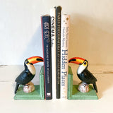 Toucan bookends, cast iron