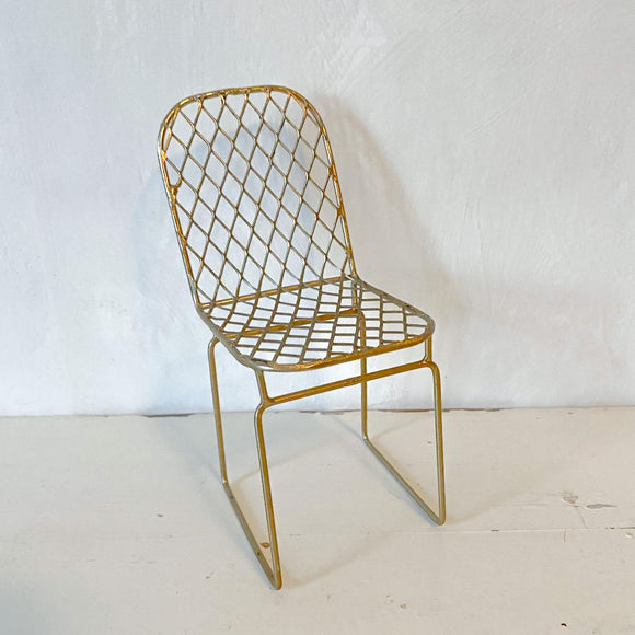 Miniature brass chair