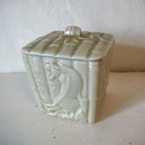 Porcelain tobacco jar with panther