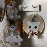 Jumping Jack, Brown bunnies, and wall hoop Bowie cat, beige - Dessin Design