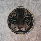 Wall hoop, snow leopard face - Dessin Design